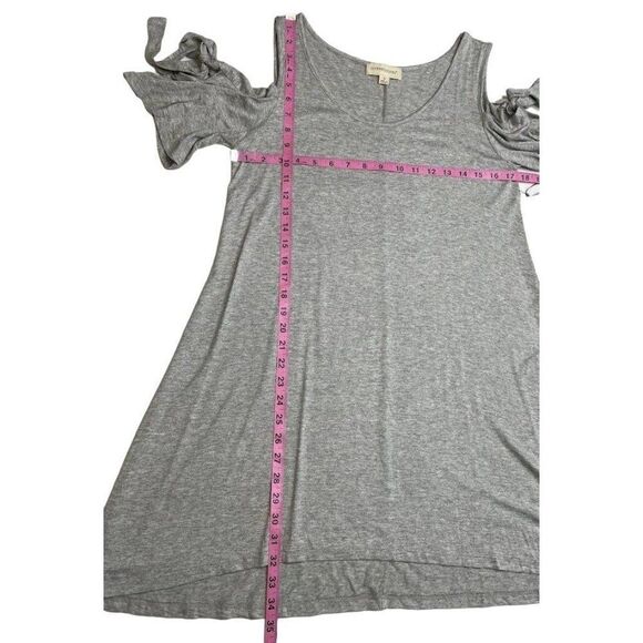 CoverStitched Heather Gray Cold Shoulder Soft A Line Dress sz Large NEW - Picture 7 of 10